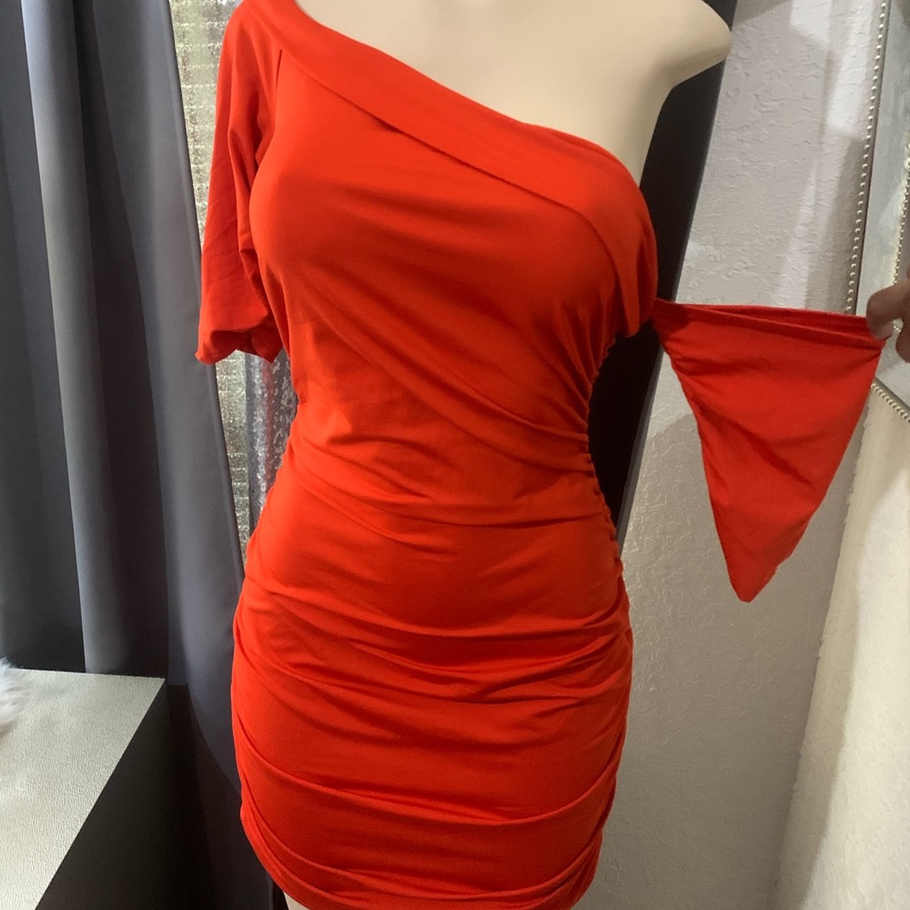 Asymmetrical Ruched Dress